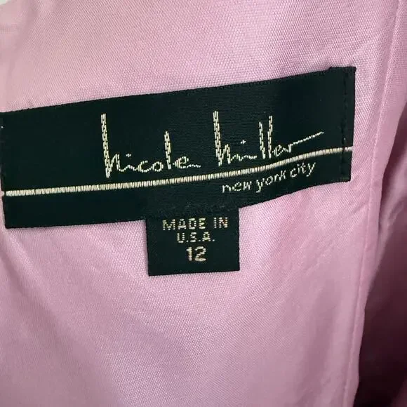 Nicole Miller sz 12 Pink spaghetti strap formal gown dress - Picture 6 of 10